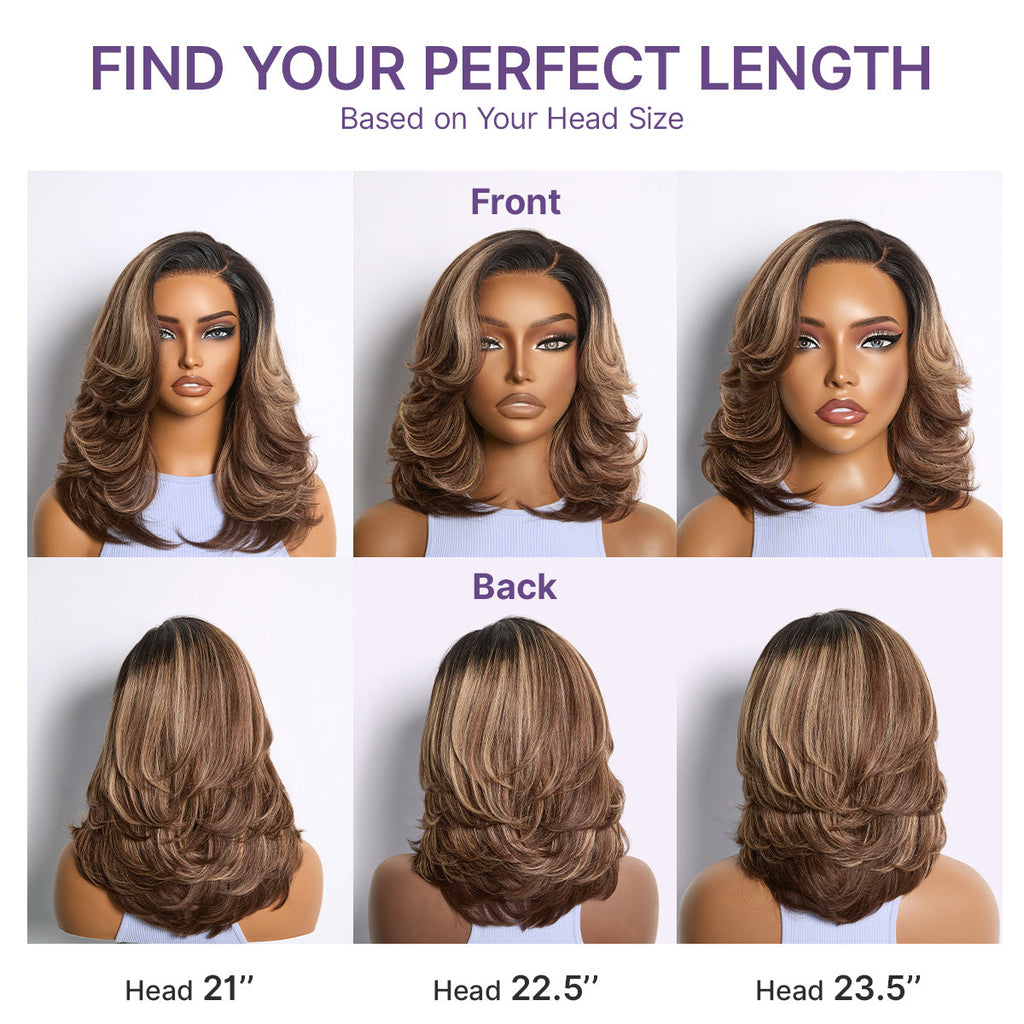 Glueless HD Lace Layered T-Part Lace Human Hair Wig - Red | 8"-14"