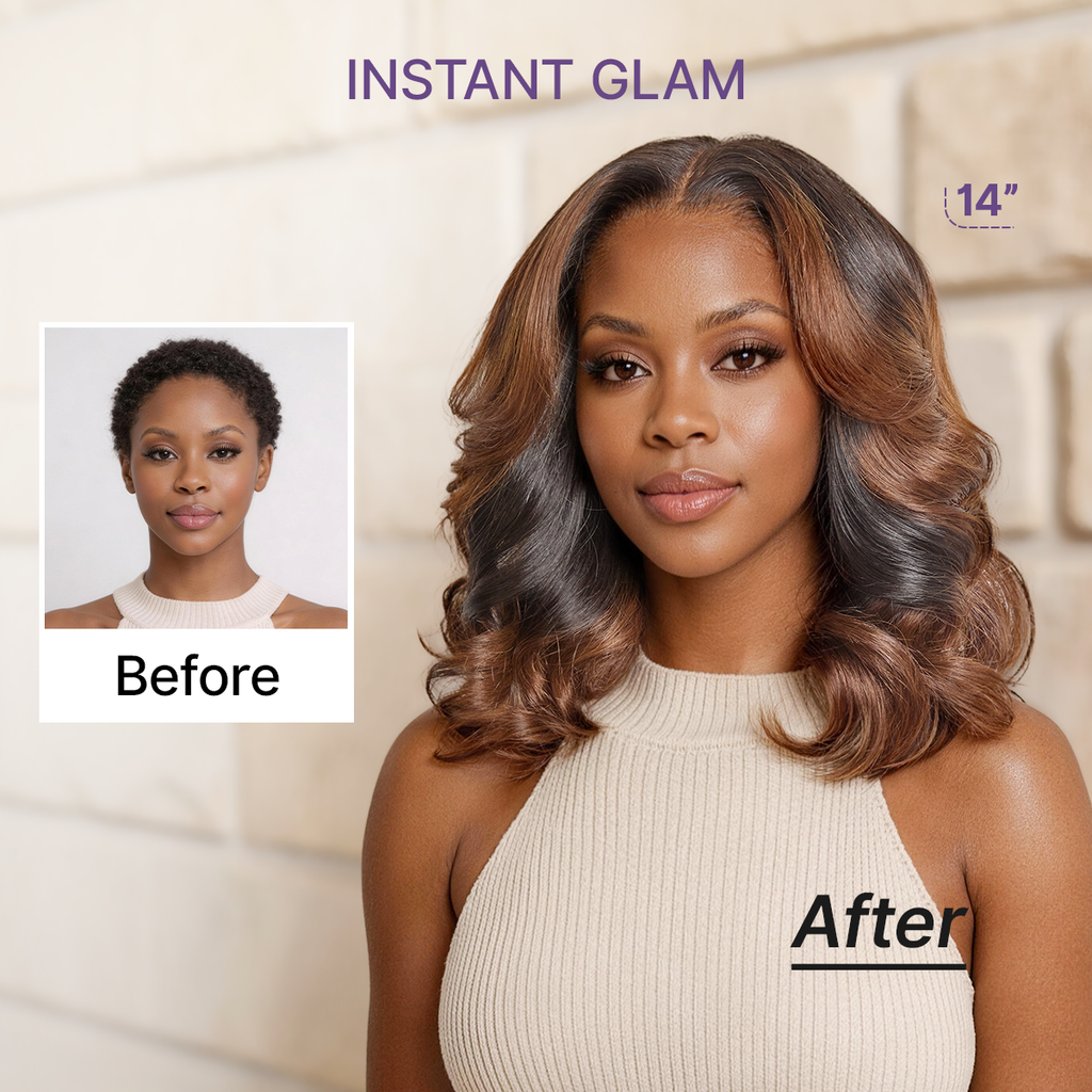 Glueless HD Lace Curly T-Part Lace Human Hair Wig - Ombre | 10"-28"