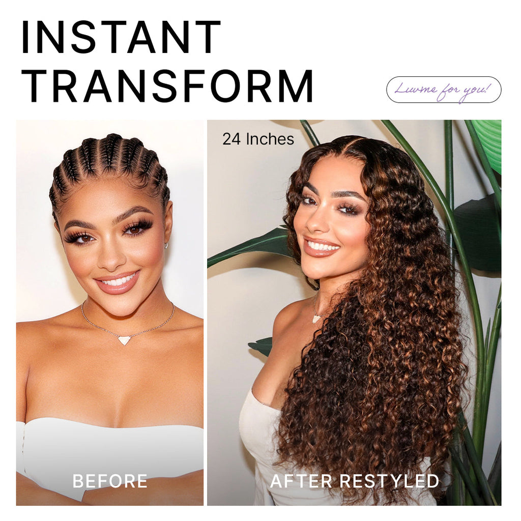 Glueless HD Lace Curly T-Part Lace Human Hair Wig - Red | 10"-28"