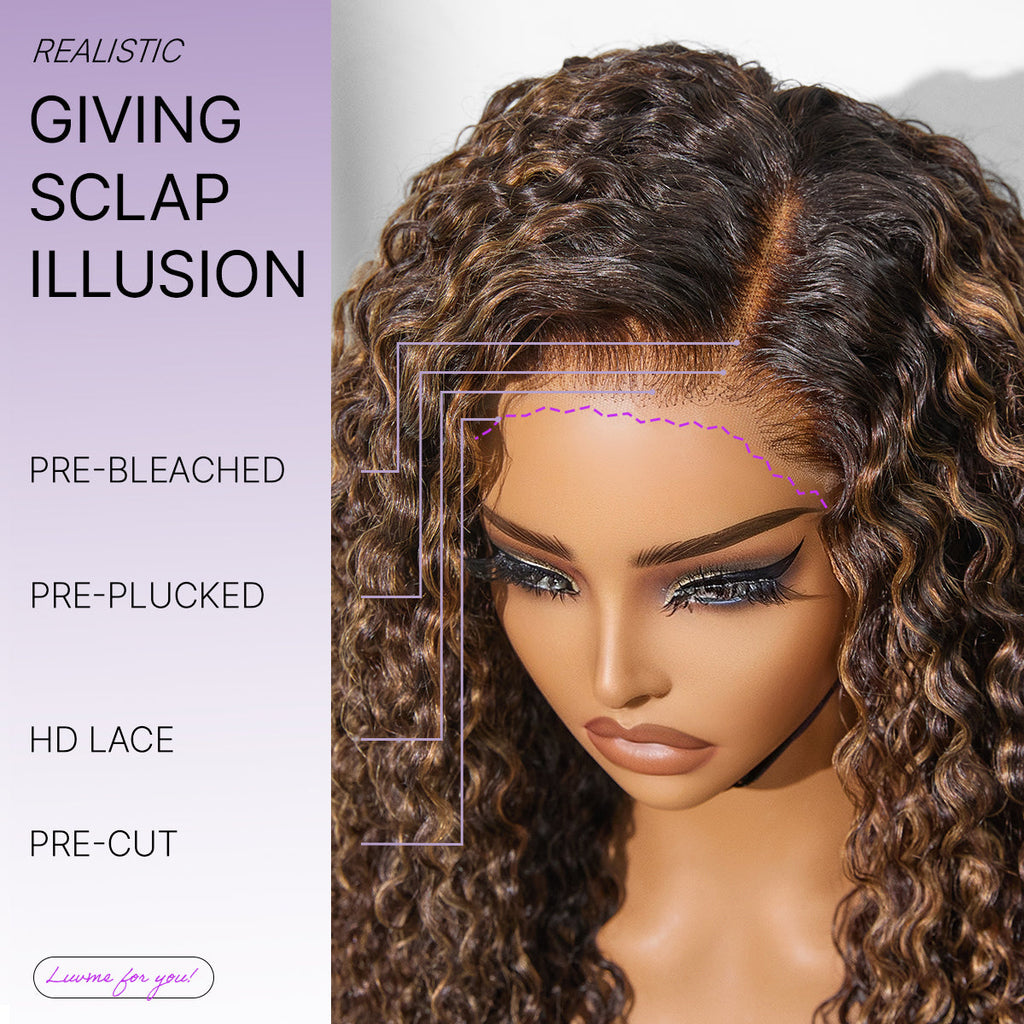Glueless HD Lace Curly T-Part Lace Human Hair Wig - Red | 10"-28"