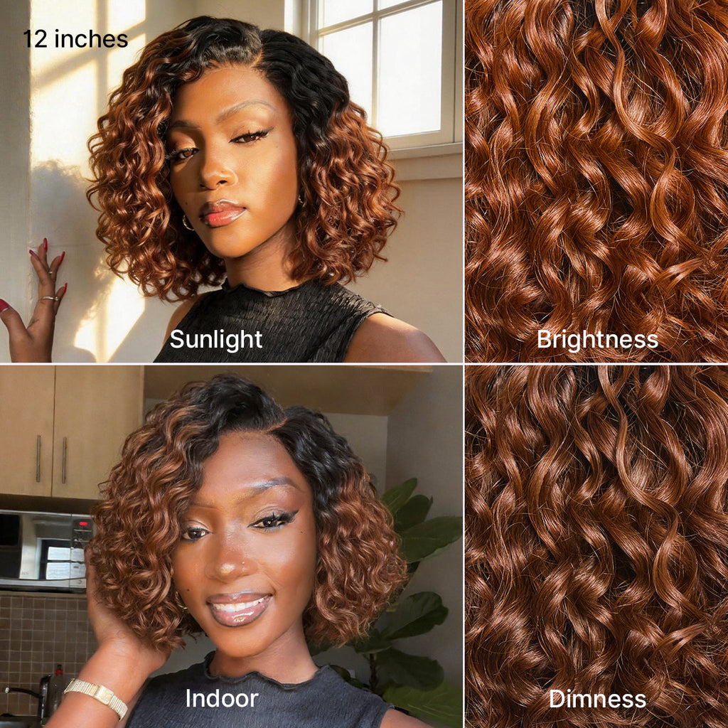 Glueless HD Lace Bob T-Part Lace Human Hair Wig - Highlight | 8"-14"