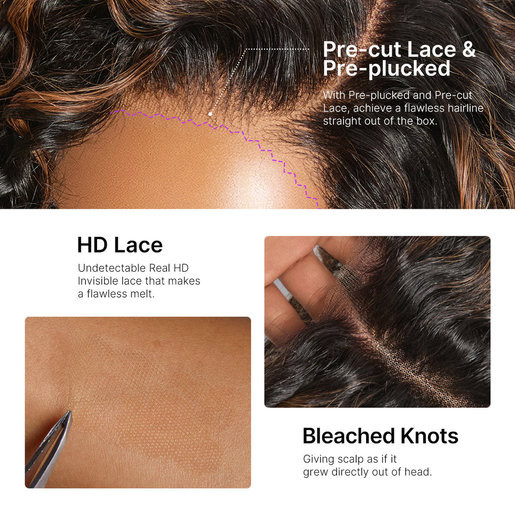 Glueless HD Lace Pixie U-Part Human Hair Wig - Highlight | 8"-14"