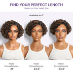 Glueless HD Lace Pixie T-Part Lace Human Hair Wig - Highlight | 8"-14"