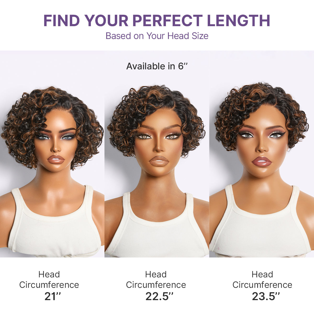 Glueless HD Lace Pixie T-Part Lace Human Hair Wig - Highlight | 8"-14"