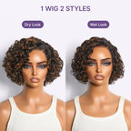 Glueless HD Lace Pixie T-Part Lace Human Hair Wig - Highlight | 8"-14"