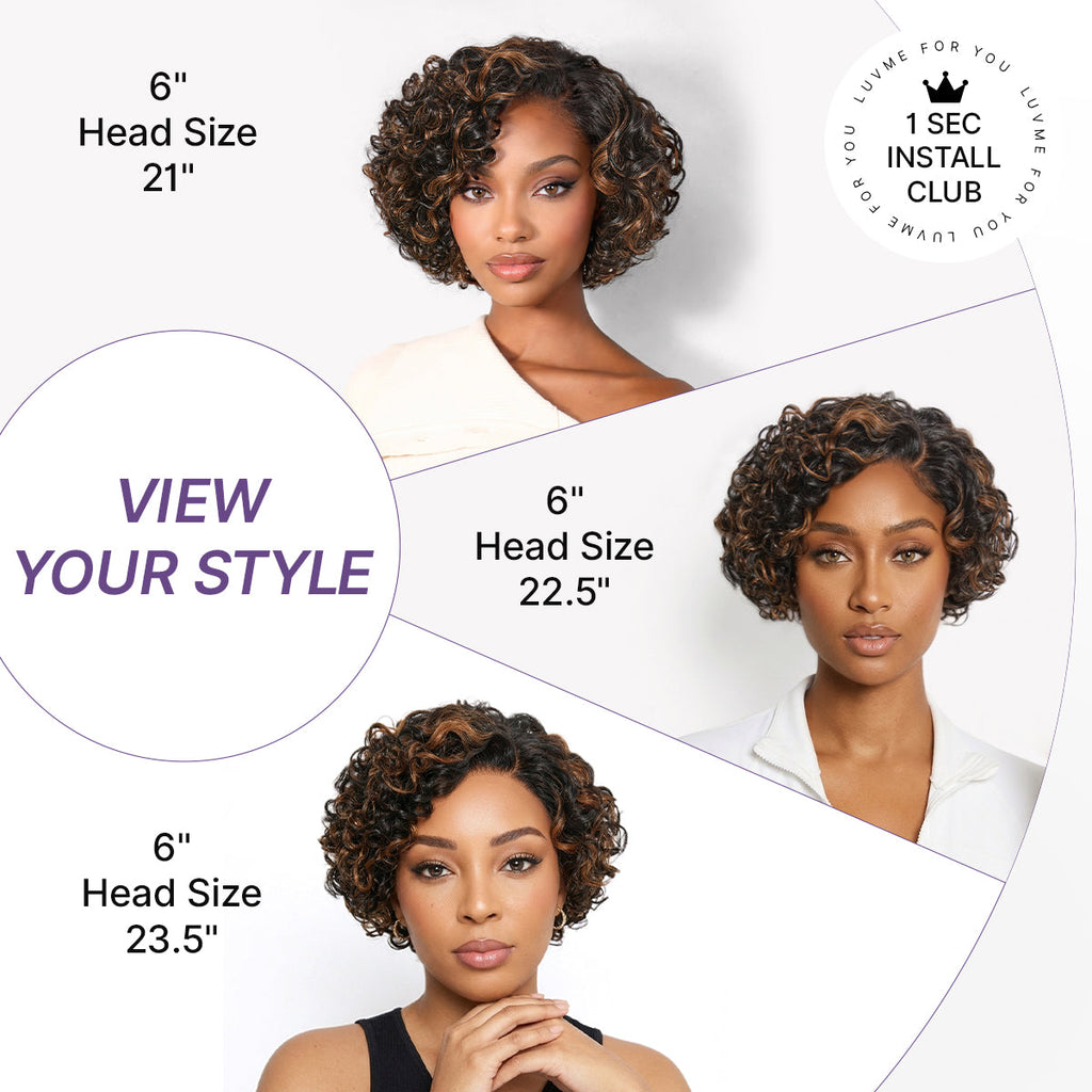 Glueless HD Lace Pixie T-Part Lace Human Hair Wig - Highlight | 8"-14"