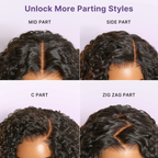 Glueless HD Lace Curly T-Part Lace Human Hair Wig - Ombre 180% Density | 10"-28"