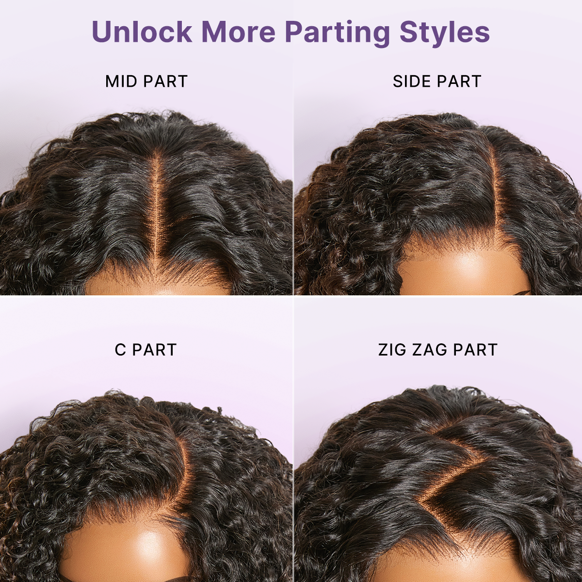 Glueless HD Lace Curly T-Part Lace Human Hair Wig - Ombre 180% Density | 10"-28"