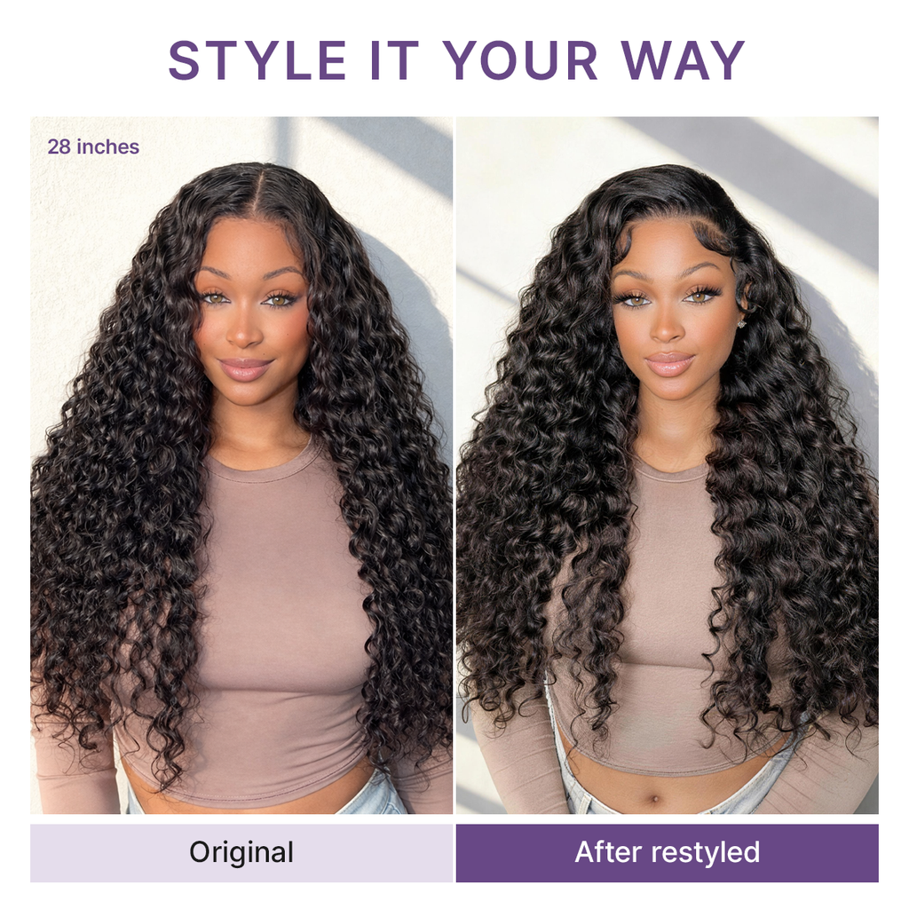Glueless Curly T-Part Lace Human Hair Wig 250% Density | 10"-28"