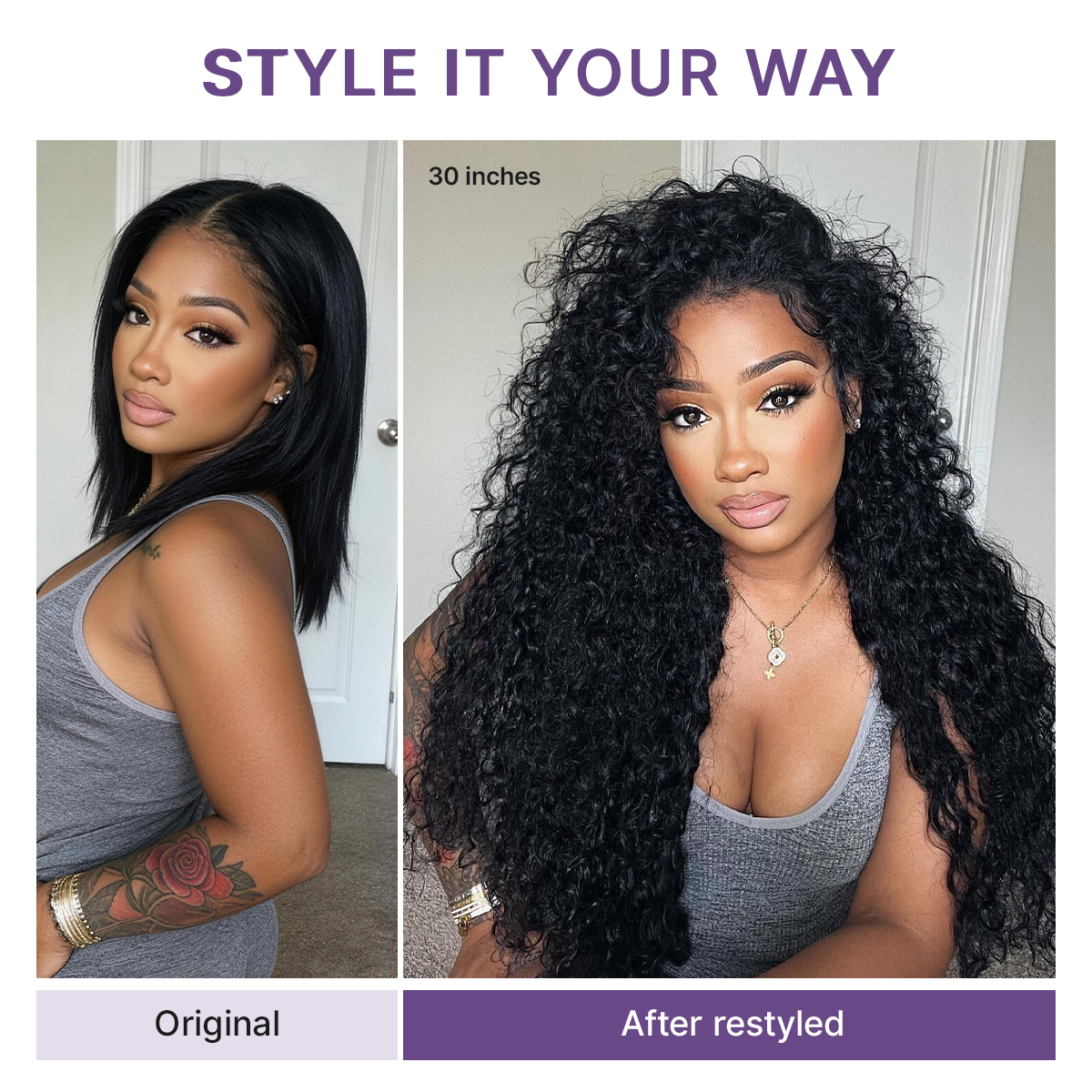 Glueless Curly T-Part Lace Human Hair Wig 250% Density | 10"-28"