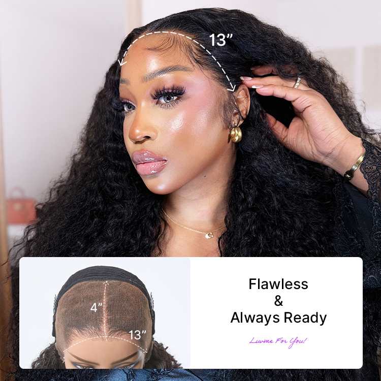Glueless Curly T-Part Lace Human Hair Wig 250% Density | 10"-28"