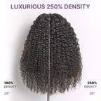 Glueless Curly T-Part Lace Human Hair Wig 250% Density | 10"-28"