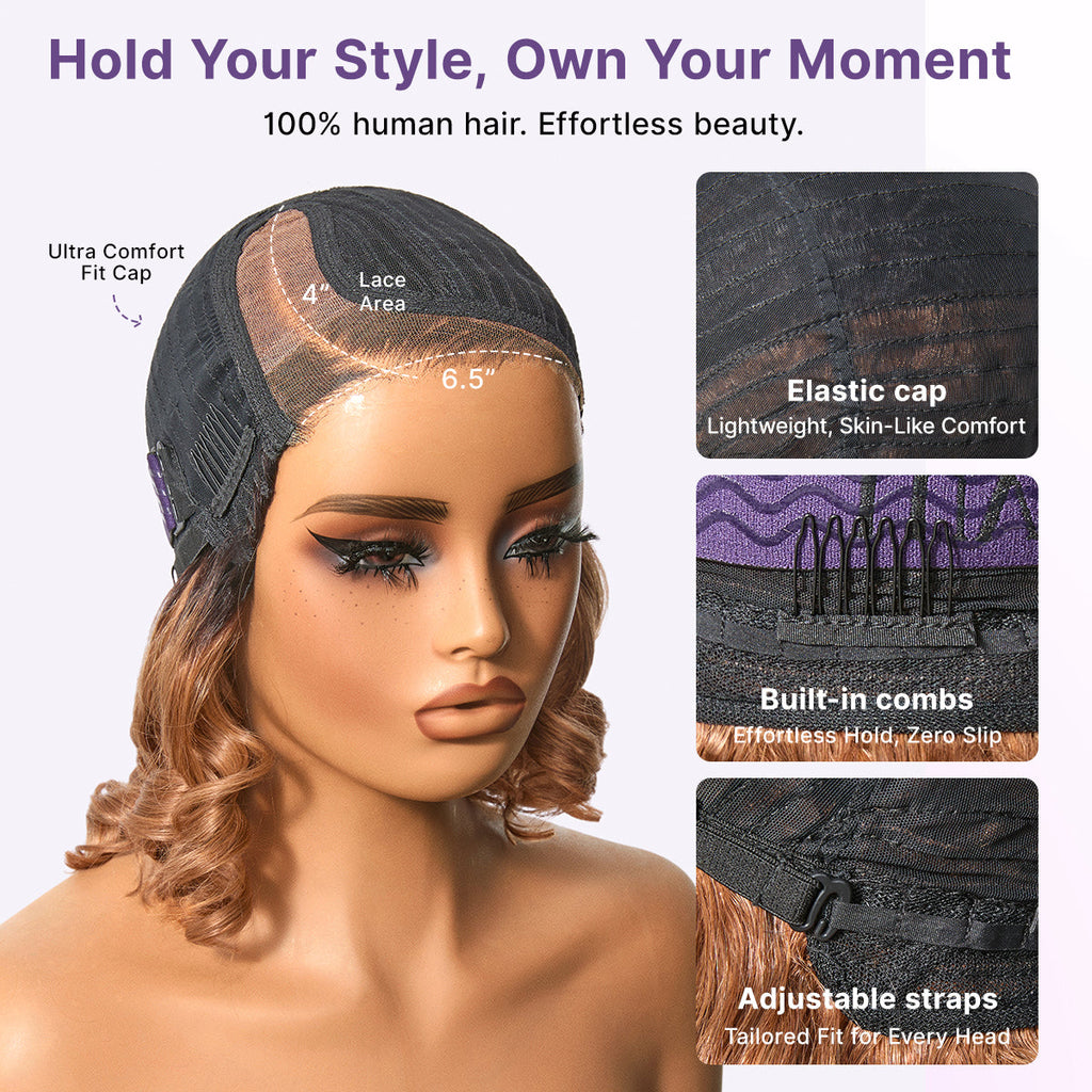 Glueless HD Lace Loose Wave T-Part Lace Human Hair Wig - Ombre | 10"-28"