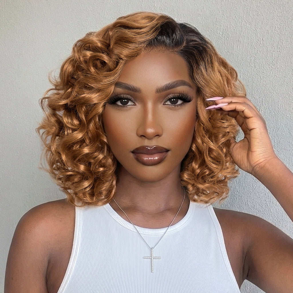 Glueless HD Lace Loose Wave T-Part Lace Human Hair Wig - Ombre | 10"-28"