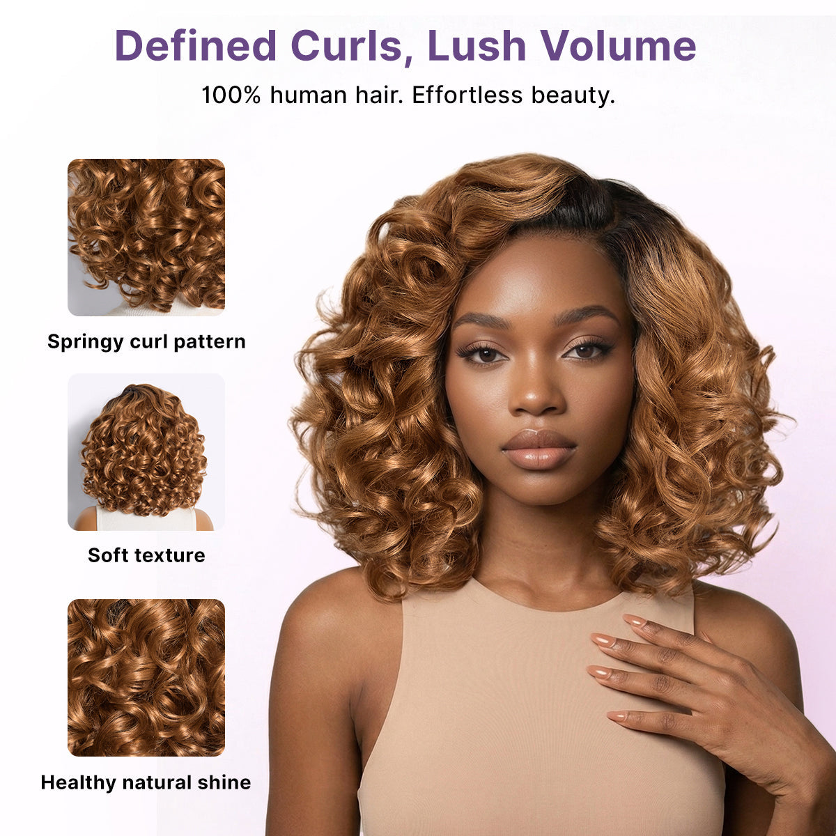 Glueless HD Lace Loose Wave T-Part Lace Human Hair Wig - Ombre | 10"-28"
