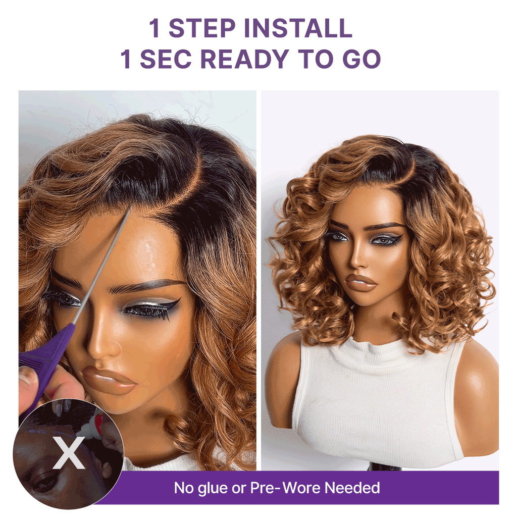 Glueless HD Lace Loose Wave T-Part Lace Human Hair Wig - Ombre | 10"-28"