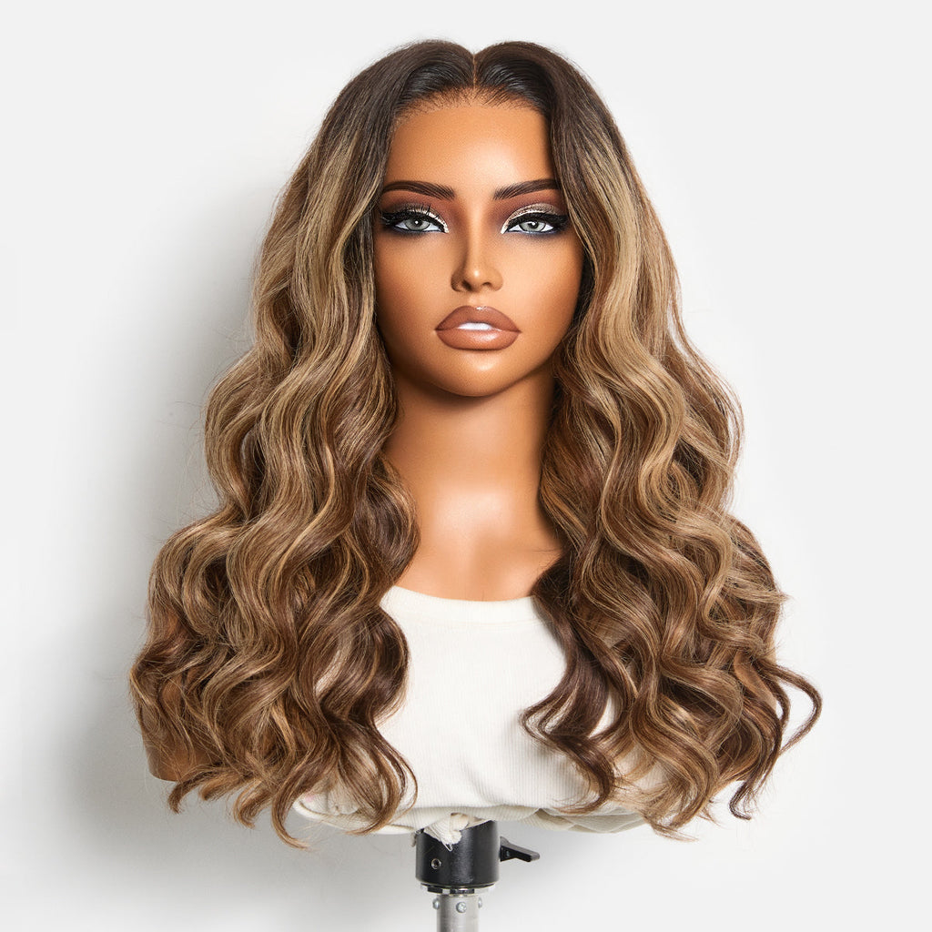 Glueless HD Lace Loose Wave T-Part Lace Human Hair Wig - Highlight 180% Density | 10"-28"