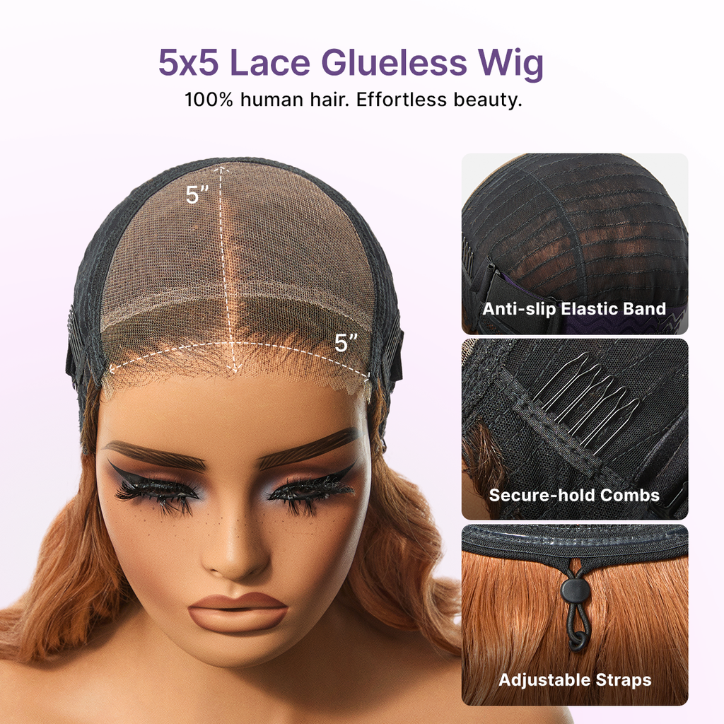 Glueless HD Lace Loose Wave T-Part Lace Human Hair Wig - Red 180% Density | 10"-28"