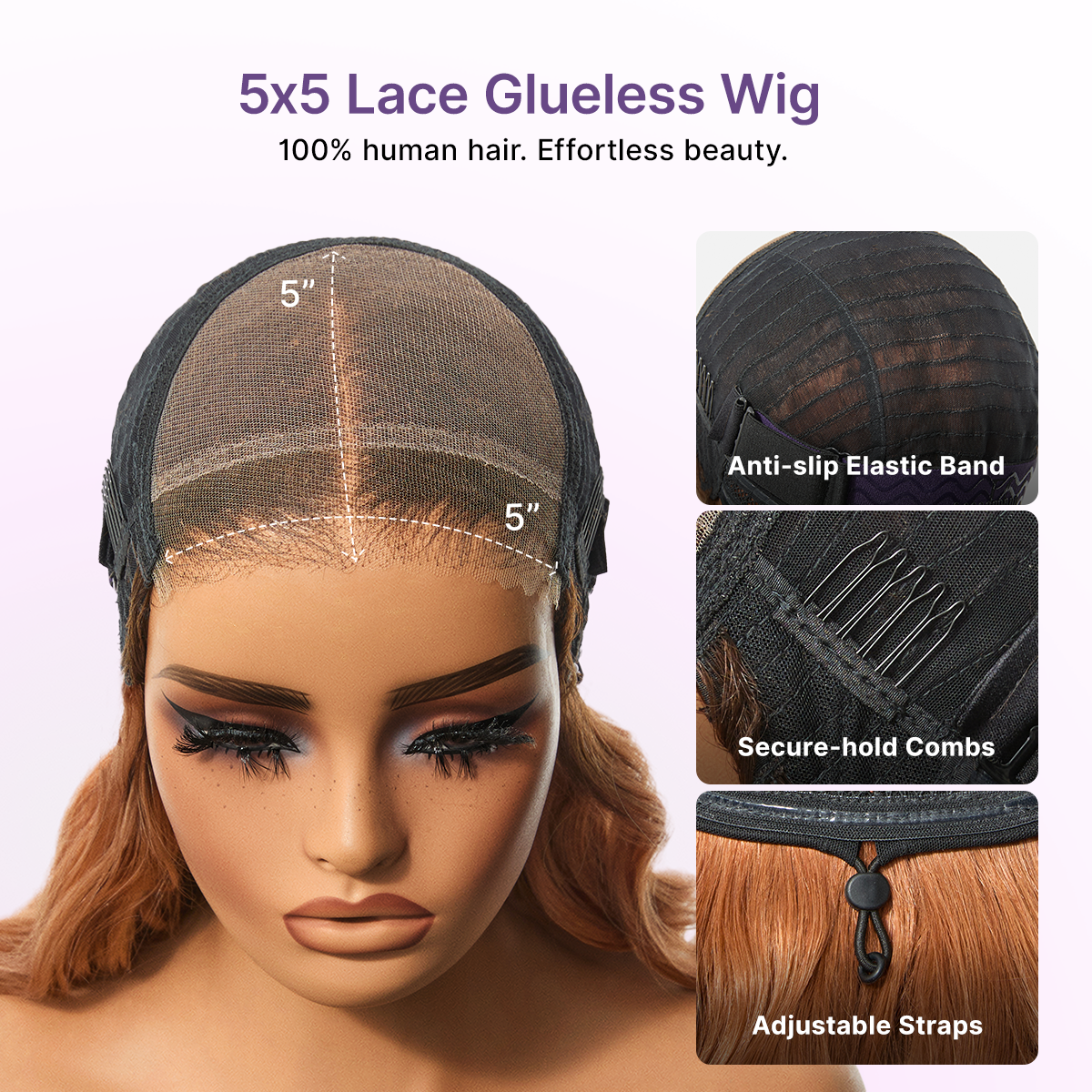 Glueless HD Lace Loose Wave T-Part Lace Human Hair Wig - Red 180% Density | 10"-28"