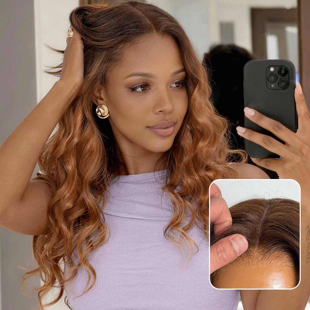 Glueless HD Lace Loose Wave T-Part Lace Human Hair Wig - Red 180% Density | 10"-28"