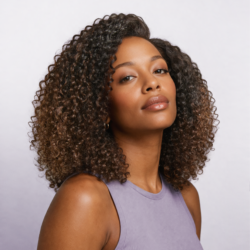 Glueless HD Lace Curly T-Part Lace Human Hair Wig - Ombre 180% Density | 10"-28"