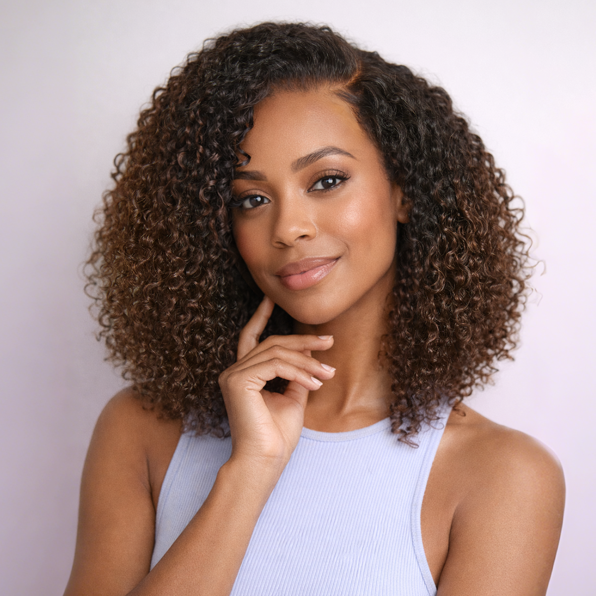 Glueless HD Lace Curly T-Part Lace Human Hair Wig - Ombre 180% Density | 10"-28"