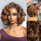Glueless HD Lace Bob T-Part Lace Human Hair Wig - Highlight | 8"-14"