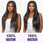 Kinky Straight Human Hair Wig with Bangs | 10"-28"