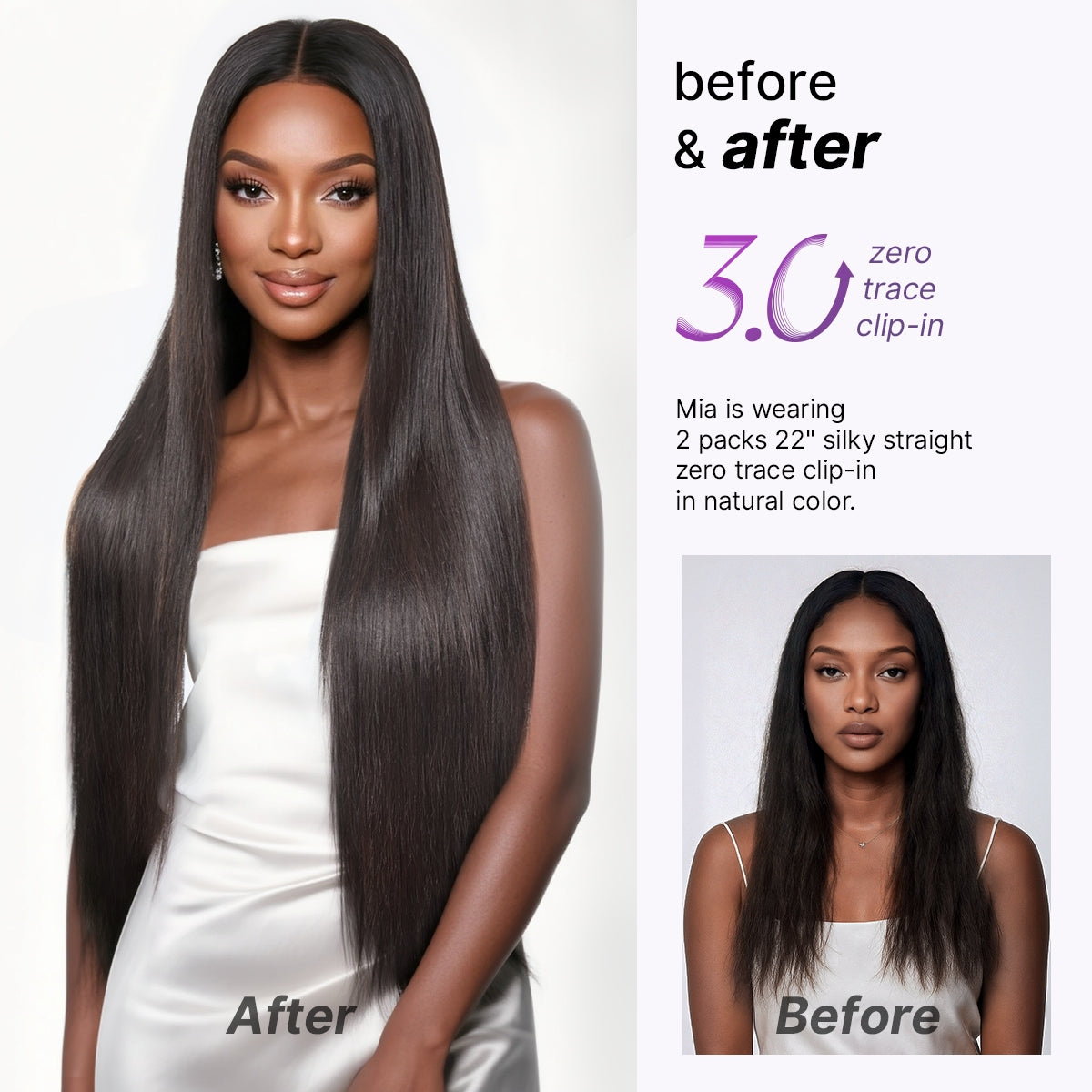 Kinky Straight Human Hair Wig with Bangs | 10"-28"