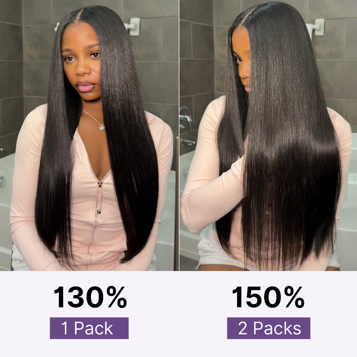 Kinky Straight Human Hair Wig with Bangs | 10"-28"
