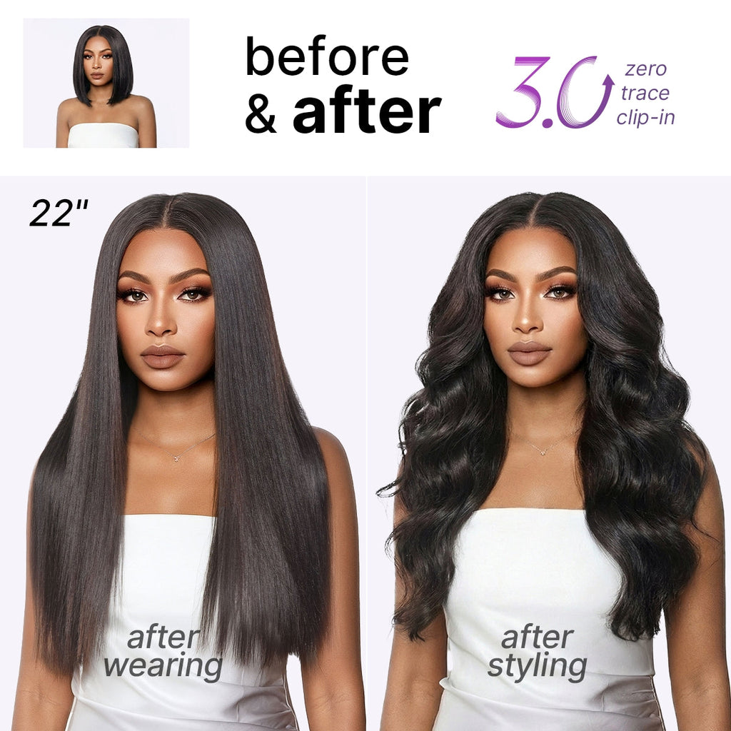 Kinky Straight Human Hair Wig with Bangs | 10"-28"