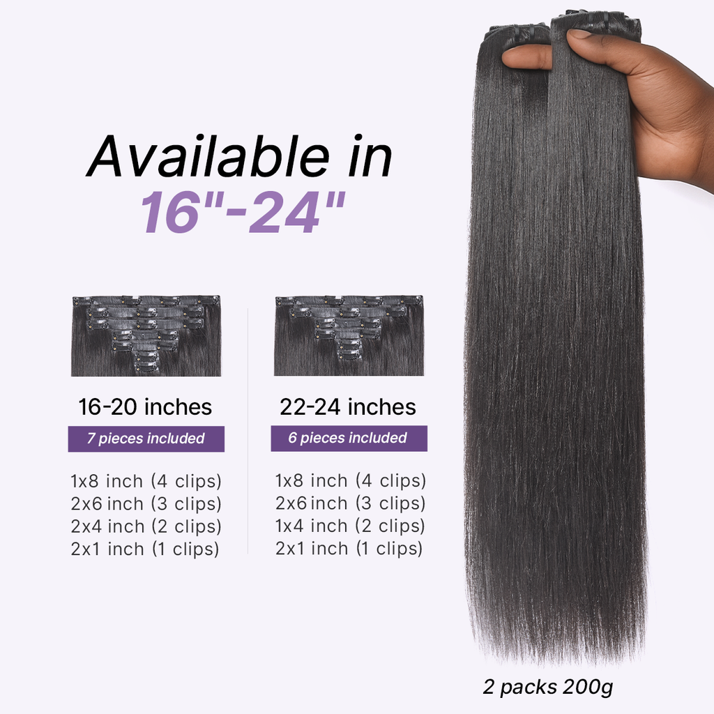Kinky Straight Human Hair Wig with Bangs | 10"-28"