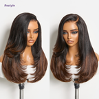 Glueless HD Lace Layered T-Part Lace Human Hair Wig - Red 180% Density | 10"-28"