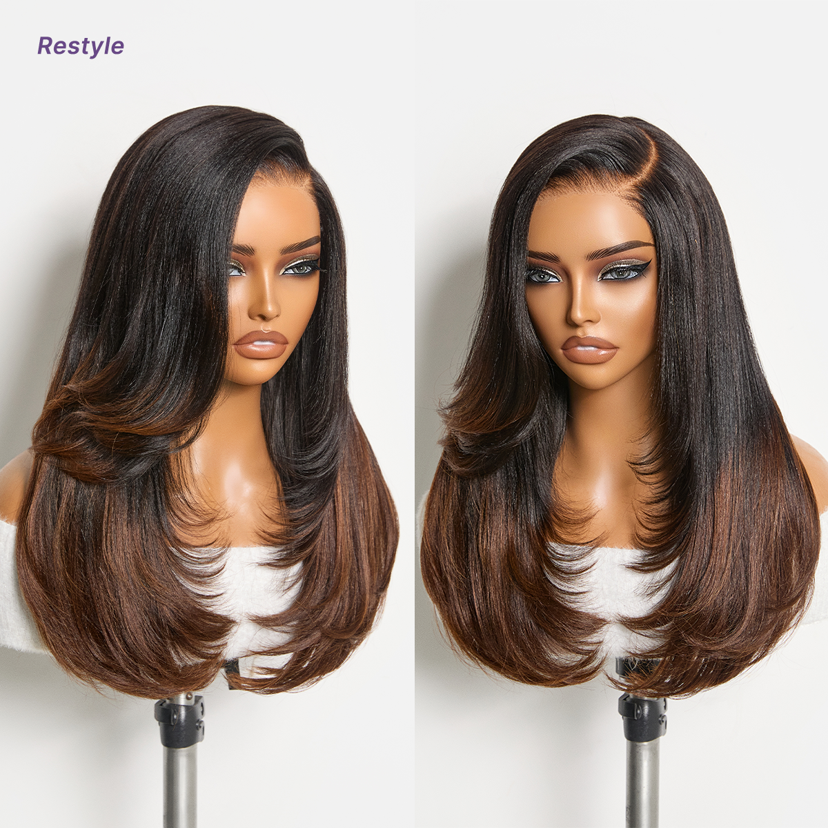 Glueless HD Lace Layered T-Part Lace Human Hair Wig - Red 180% Density | 10"-28"