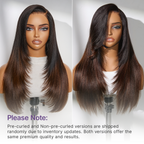 Glueless HD Lace Layered T-Part Lace Human Hair Wig - Red 180% Density | 10"-28"