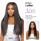 Kinky Straight Human Hair Wig with Bangs | 10"-28"
