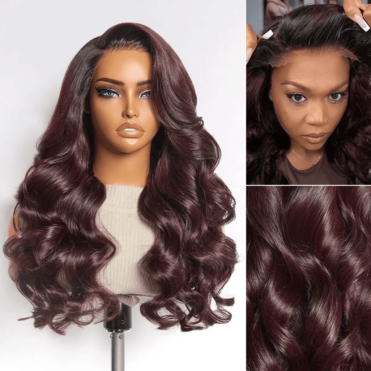 Glueless HD Lace Water Wave T-Part Lace Human Hair Wig - Ombre 180% Density | 10"-28"