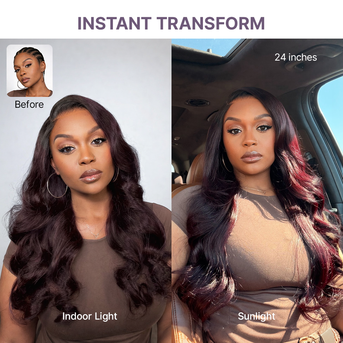 Glueless HD Lace Water Wave T-Part Lace Human Hair Wig - Ombre 180% Density | 10"-28"