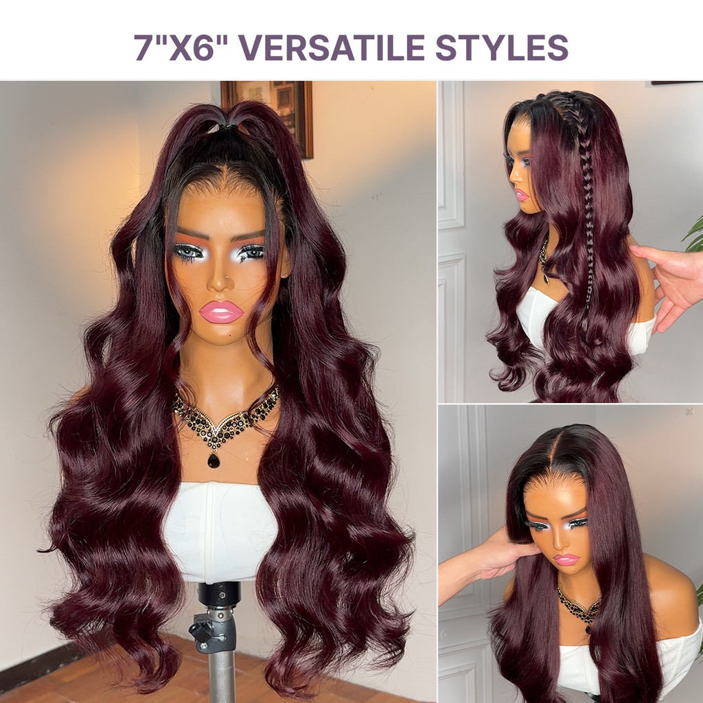 Glueless HD Lace Water Wave T-Part Lace Human Hair Wig - Ombre 180% Density | 10"-28"