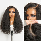 Glueless HD Lace Kinky Straight T-Part Lace Human Hair Wig - Grey | 10"-28"