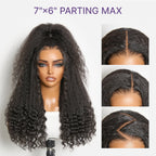 Glueless HD Lace Kinky Straight T-Part Lace Human Hair Wig - Grey | 10"-28"