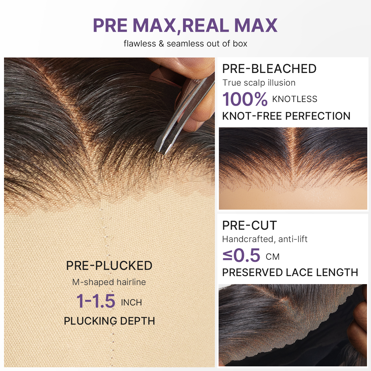 Glueless Straight T-Part Lace Human Hair Wig - Highlight | 10"-28"