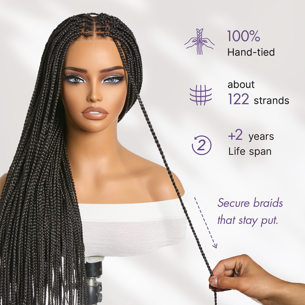 HD Lace Braided T-Part Lace Human Hair Wig | 10"-28"