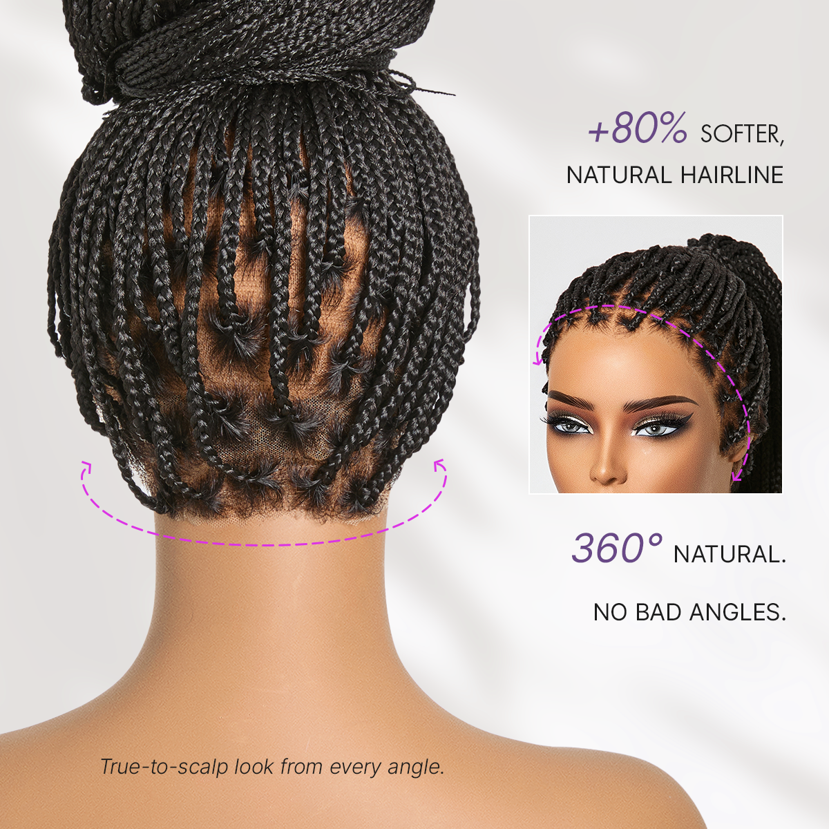 HD Lace Braided T-Part Lace Human Hair Wig | 10"-28"