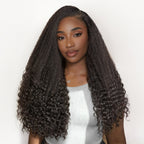 Glueless HD Lace Kinky Straight T-Part Lace Human Hair Wig - Grey | 10"-28"