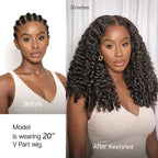 Glueless Curly V-Part Human Hair Wig 180% Density | 10"-28"