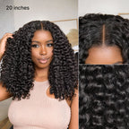 Glueless Curly V-Part Human Hair Wig 180% Density | 10"-28"