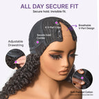 Glueless Curly V-Part Human Hair Wig 180% Density | 10"-28"