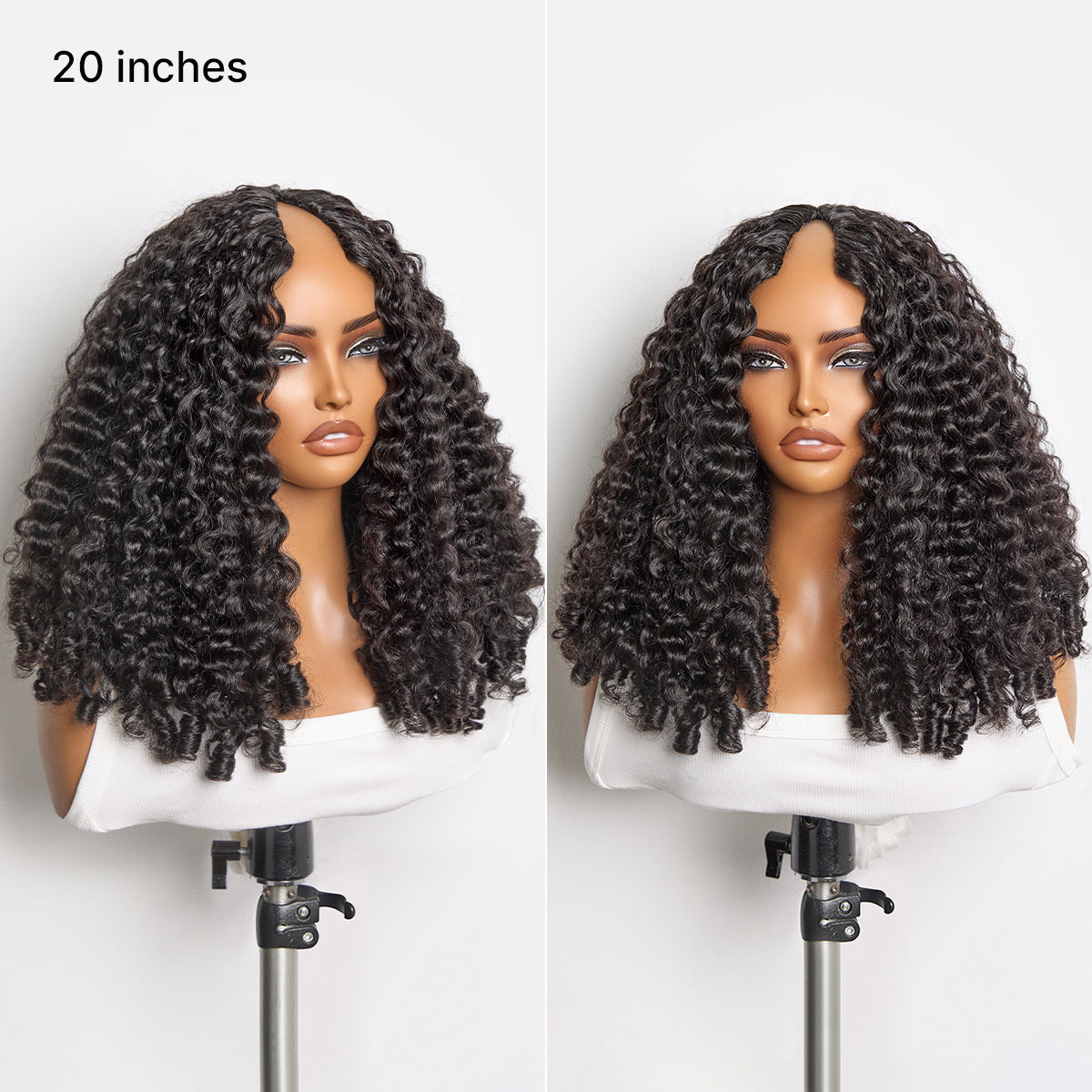 Glueless Curly V-Part Human Hair Wig 180% Density | 10"-28"