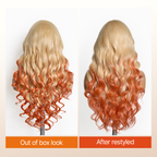 Glueless HD Lace Loose Wave T-Part Lace Human Hair Wig - Red | 10"-28"